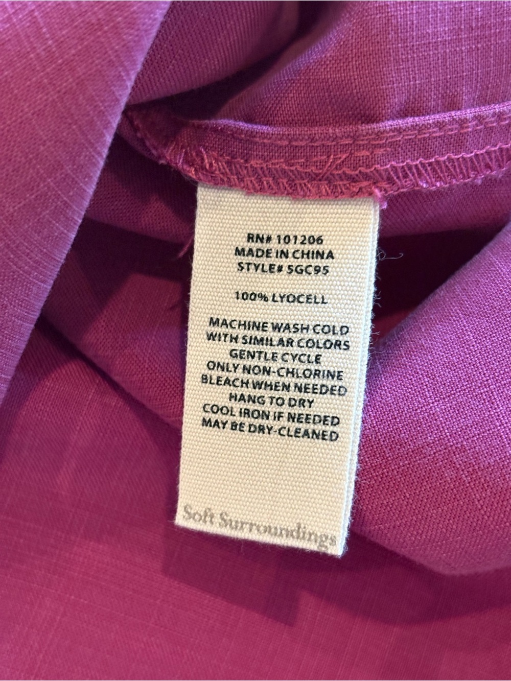 Soft Surroundings Je Veux TENCEL Women's Button-up Short-Sleeve Top in Fuchsia - Picture 5 of 8